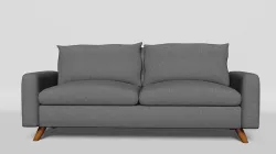 Sofa de dos plazas gris 3D model