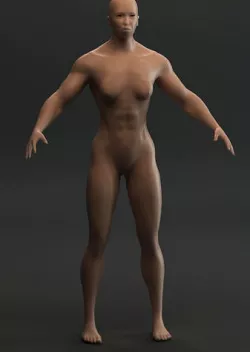 Synthetic humanoid female 3D model