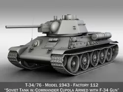 T-34-76 - Model 1943 - Factory 112 - Soviet Medium Tank  3D model