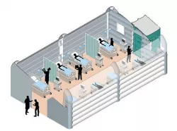 Temporary 8 sleeper ICU tents for COVID19 patients by Shawlin 3D model