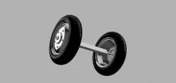 Tyre and axle 3D model