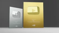 Youtube Play buttons - silver and golden play buttons 3D model