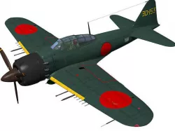 A6M8 Zero fighter Type 54 3D model