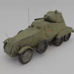 BA-11 Armored Car Low-poly 3D model