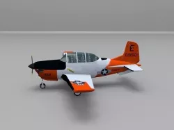 Beechcraft T-34C Mentor Low-poly 3D model