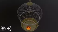 Bird cage PBR 3D model with Texture for Games and Films Low-poly 3D model