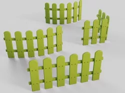 Cartoon Fence 6 3D model