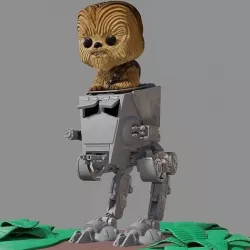 chewbacca on atst funko style 3D model