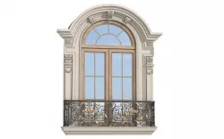 Classical Forged Fence Arc Frame Window 3D model