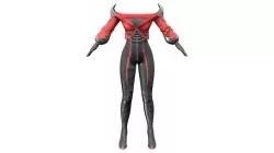Crimson Black Warrior Armour Bodysuit Low-poly 3D model