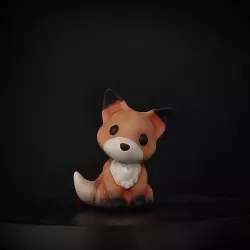 cute chibi fox animals  3D model