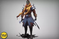 Dungeon Fantasy Monster - Desert Skeleton Assassin Low-poly 3D model