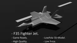 F35 Fighter Jet Low-poly 3D model