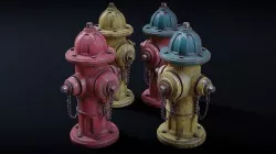 Fire Hydrant Low-poly 3D model