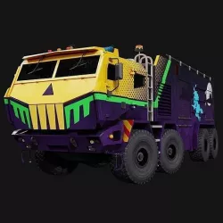 Fire Truck Low-poly 3D model