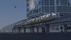 Future city with monorail 3D model