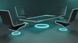Futuristic office made im blender 3D model