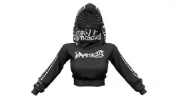 Hooded Rebellion Insurgent Crop Track Suit Top Low-poly 3D model