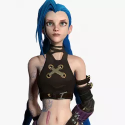 Jinx Arcane league of legends Low-poly 3D model