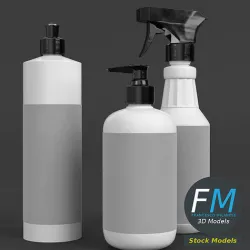 Kitchen basics bottles set 3D model