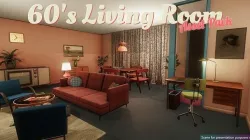 Low-Poly 60s Living Room Pack Low-poly 3D model