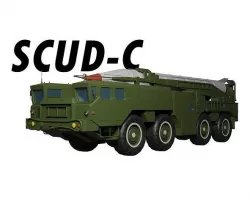 Low poly Hwasong-6 SCUD-C missile launcher 3D model