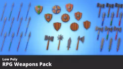 Lowpoly RPG weapons pack Low-poly 3D model