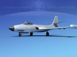McDonnell F2H-2 Banshee Bare Metal 3D model
