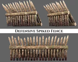 Medieval Defense Spike Fence Low-poly 3D model