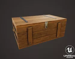 Medieval Treasure Chest - Wooden Chest VI Low-poly 3D model