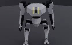 Military Combat Mech Fully Rigged Low-poly 3D model