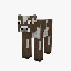 Minecraft Cow Rigged Low-poly 3D model