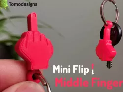 Mini Flip Middle Finger Keychain