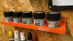 Model paint wall mount holder (Tamiya, AK Interactive, Wash..)