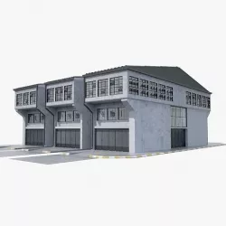 Modular Industrial Building 3D model
