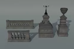 Modular parapet 3D model