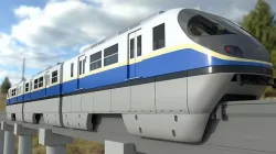 MonoRail loco train metro Palm Jumeirah Monorail Dubai  Low-poly 3D model