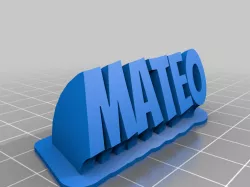 My Customized Sweeping 2-linemateo name plate (text)mateo