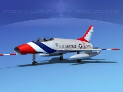 North American F-100E Thunderbirds 3D model