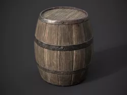 Old Barrel PBR Low-poly 3D model