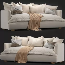 penny-sofa checkered sofa and two pillows 3D model