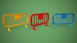 PLASTIC CONSTRUCTION FENCE CARTOON STYLIZED Low-poly 3D model