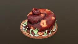Python Snake Cake Low-poly 3D model