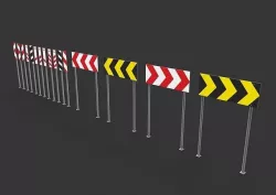 Rectangle Sign 16 Piece Low-poly 3D model