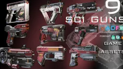 sci fi guns kitbash weapons vol 01 3D model