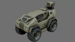Sci-Fi Military Vehicle - Game Ready - PBR Low-poly 3D model
