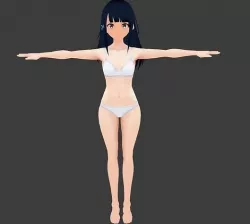 SciFi 3d anime girl character c9 Low-poly 3D model