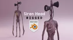 Siren Head rigged 3D model