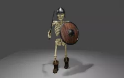 Skeleton Warrior Medieval Animated 3D model