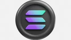 Solana or SOL Black Crypto Coin with cartoon style 3D model